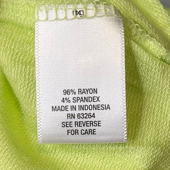 Sunday Knit Top Women's Large Short Sleeve Lime Green Crew Neck - Picture 4 of 8